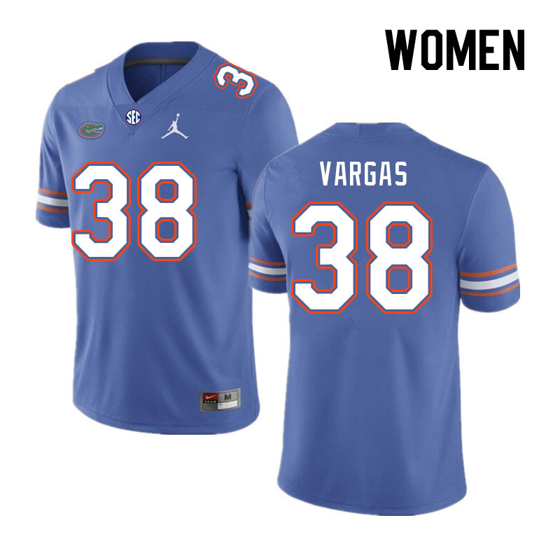 Women #38 Sebastian Vargas Florida Gators College Football Jerseys Stitched-Royal